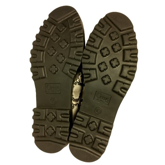 Sam Edelman Circus Desmond Loafers Women 10 M Faux Snake Skin Black Gray Slip On - Picture 4 of 16